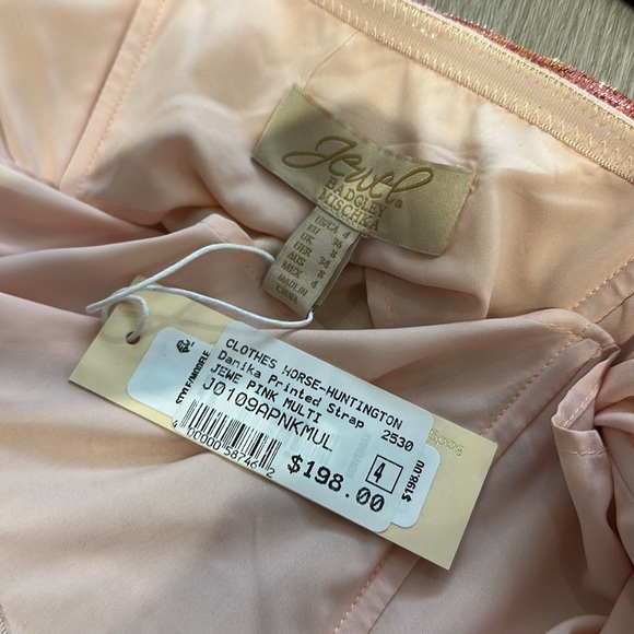 NWT Jewel Badgley Mischka Danika Printed Strapless Sheath Dress - Picture 7 of 7